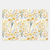 美しい黄色い春の野花 ラッピングペーパーシート (正面)