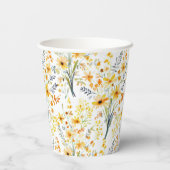 美しい黄色い春の野花 紙コップ (裏面)