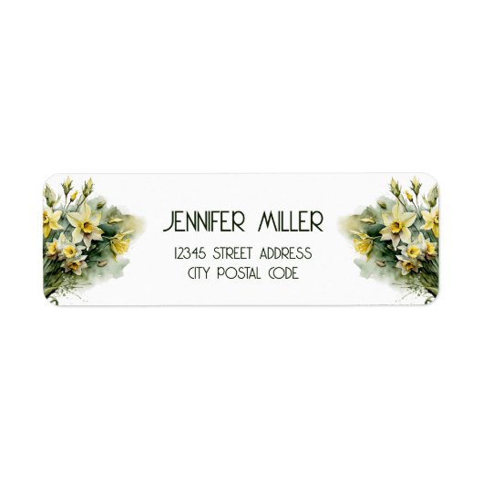 美しい黄色い水仙 ラベル (正面)