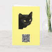 美しい黄色い目のベクターアートを持つ黒猫 カード (裏面)