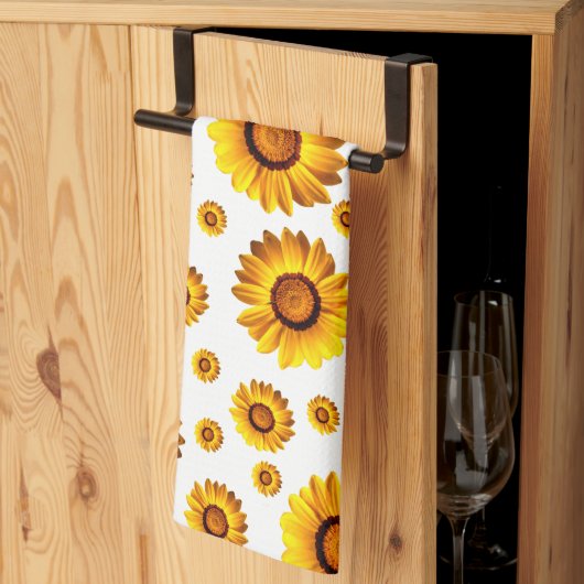 美しい黄色い花 キッチンタオル (三つ折り)