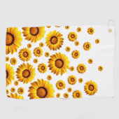 美しい黄色い花 ゴルフタオル (横)