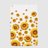 美しい黄色い花 ゴルフタオル (正面)