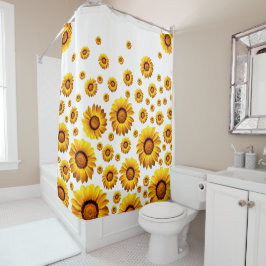 美しい黄色い花 シャワーカーテン