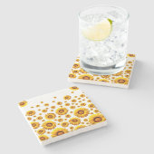 美しい黄色い花 ストーンコースター (横)