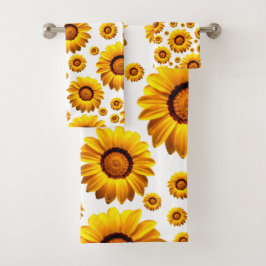 美しい黄色い花 バスタオルセット