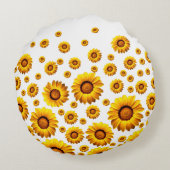 美しい黄色い花 ラウンドクッション (裏面)
