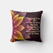 美しい黄色とピンクの開花カスタムギフトメッセージ クッション (正面)