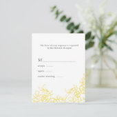 美しい黄色と灰色のフローラ結婚の反応 出欠カード (スタンド正面)