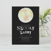 美しい黄色と金ゴールドフルムーンハロウィーン 招待状 (スタンド正面)