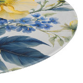 美しい黄色と青の花 カッティングボード (角)