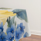 美しい黄色と青の花 テーブルクロス (インサイチュ)