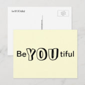 美しい黄色のおもしろい葉書 ポストカード (正面/裏面)