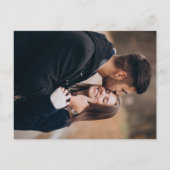 美しい黄色のひまわりフレームフォト結婚ズ 案内ポストカード (裏面)