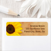 美しい黄色のひまわり差出人住所ラベル ラベル (インサイチュ)