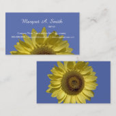 美しい黄色のひまわり青いプロフェッショナル 名刺 (正面/裏面)