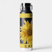 美しい黄色のひまわり ウェディング ブライド ネーム ウォーター ボトルB ウォーターボトル (正面)