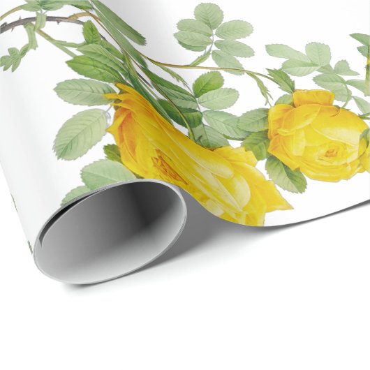 美しい黄色のウェディングローズの花 ラッピングペーパー (ロールコーナー)