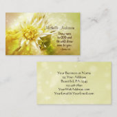 美しい黄色のダリアと聖書の聖句ヤコブ4:8, 名刺 (正面/裏面)