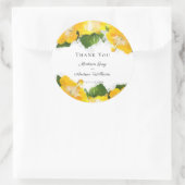 美しい黄色のハイビスカスの花のアート　ありがとう ラウンドシール (バッグ)