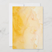 美しい黄色のハイビスカスフラワーアート結婚の魅力 招待状 (裏面)