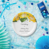 美しい黄色のハイビスカスフラワーアート結婚ズ ペーパープレート (パーティー)