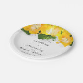 美しい黄色のハイビスカスフラワーアート結婚ズ ペーパープレート (アングル)