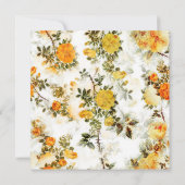 美しい黄色のバラのブライダルシャワーへの招待 招待状 (裏面)