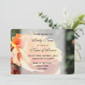 美しい黄色のバラの花すべてパーティの招待状 招待状 (スタンド正面)