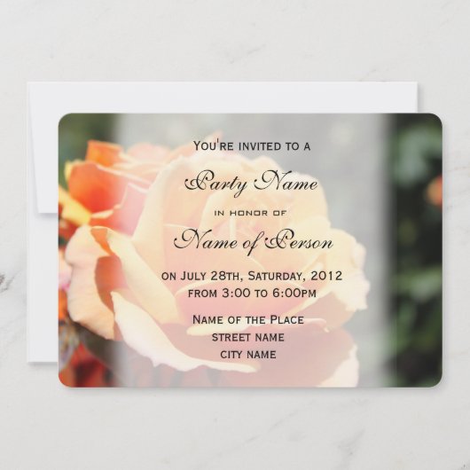 美しい黄色のバラの花すべてパーティの招待状 招待状 (正面)