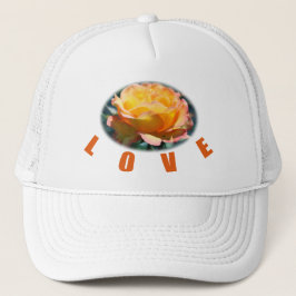 美しい黄色のバラの花の写真ラブギフト キャップ