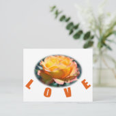 美しい黄色のバラの花の写真ラブギフト ポストカード (スタンド正面)