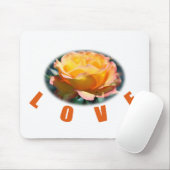 美しい黄色のバラの花の写真ラブギフト マウスパッド (マウス)