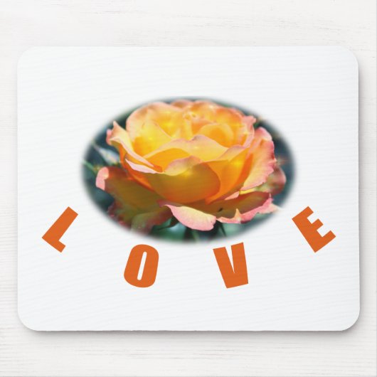 美しい黄色のバラの花の写真ラブギフト マウスパッド (正面)