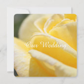 美しい黄色のバラの花の写真結婚の 招待状 (裏面)