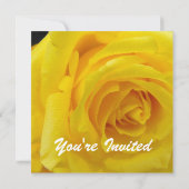 美しい黄色のバラの花の空白の結婚式、パーティー、 招待状 (裏面)