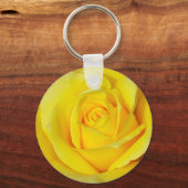 美しい黄色のバラの花びら キーホルダー (正面)