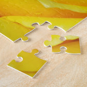 美しい黄色のバラの花びら ジグソーパズル (側面)