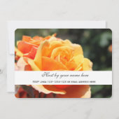 美しい黄色のバラの花新年パーティー 招待状 (裏面)