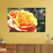 美しい黄色のバラの花 – 愛は美しい キャンバスプリント (インサイチュ (リビング))