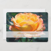 美しい黄色のバラの花 感謝祭パーティー 招待状 (裏面)