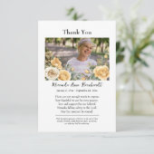 美しい黄色のバラ写真正統の葬儀 サンキューカード (スタンド正面)