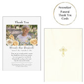 美しい黄色のバラ写真正統の葬儀 サンキューカード