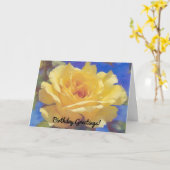 美しい黄色のバラ誕生日グリーティングカード カード (黄色い花)