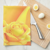 美しい黄色のバラ キッチンタオル (四つ折り)