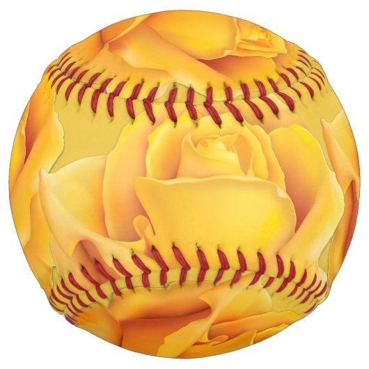 美しい黄色のバラ ソフトボール (正面)