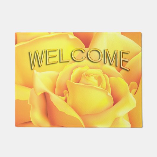 美しい黄色のバラ ドアマット (正面)