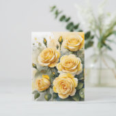 美しい黄色のバラ ポストカード (スタンド正面)