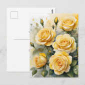 美しい黄色のバラ ポストカード (正面/裏面)