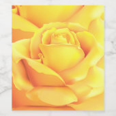 美しい黄色のバラ ワインラベル (シングルラベル)